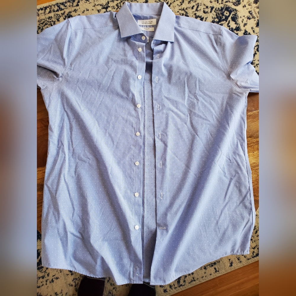 NWOT Men's Michael Strahan Collection Dobby Dress Shirt Size 16.5